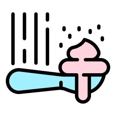 Tuzlu karamel simgesi renk ana hatları vektörü