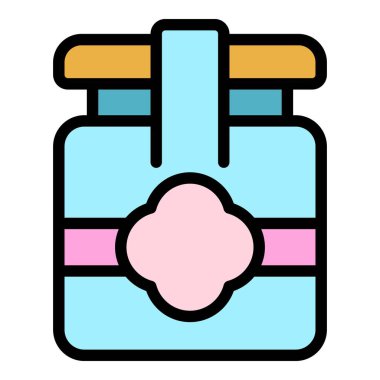 Ot karamel simgesi renk ana hatları vektörü