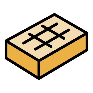 Karamel toffee simgesi renk ana hatları vektörü