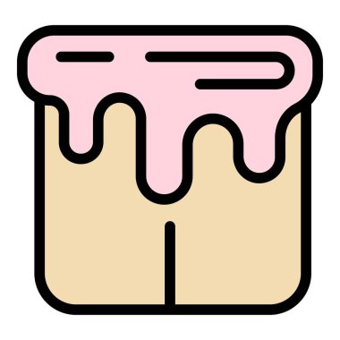 Karamel simgesi renk ana hatları vektörü eritiliyor