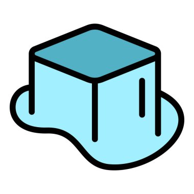 Krem karamel simgesi renk ana hatları vektörü