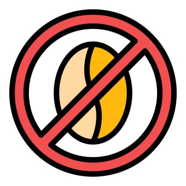 Kafeinsiz içecek ikonu renk ana hatları vektörü