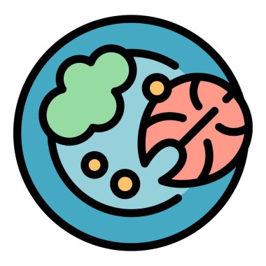 Balık ezmesi patates ikonu renk ana hatları vektörü