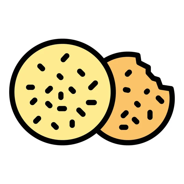 Lekkere falafel pictogram kleur omtrek vector — Stockvector