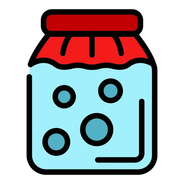 Vetor de contorno de cor de ícone de comida em conserva —  Vetores de Stock
