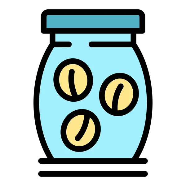 Pickle fles pot pictogram kleur omtrek vector — Stockvector