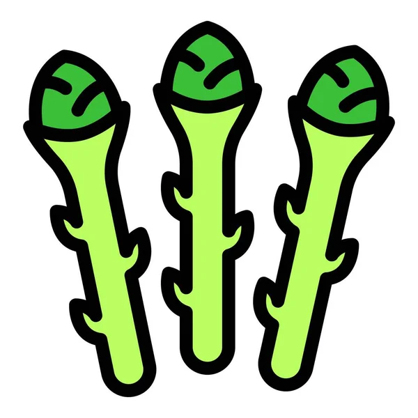 Organic asparagus icon color outline vector — Stock Vector