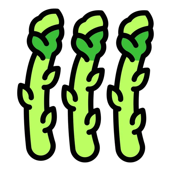 Ripe asparagus icon color outline vector — Stock Vector