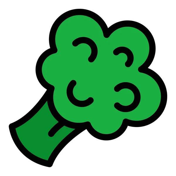 Broccoli freschi icona colore contorno vettore — Vettoriale Stock