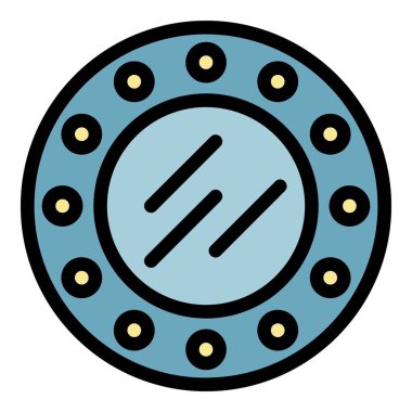 Gemi pencere simgesi renk ana hatları vektörünü gezdir