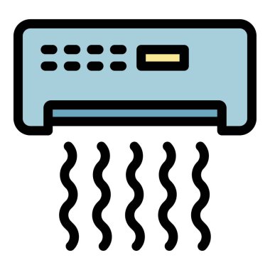 Klima simgesi renk ana hatları vektörü