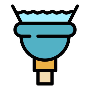 Metal oluk simgesi renk ana hatları vektörü