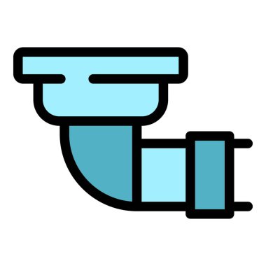 Mimari oluk simgesi renk ana hatları vektörü