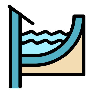 Oluk simgesi renk ana hatları vektöründeki su