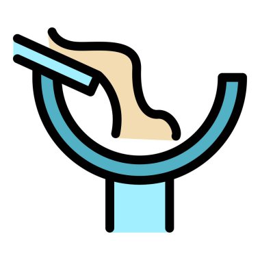 Yağmur suyu oluğu simgesi renk ana hatları vektörü