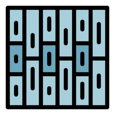 Ev asfaltlama simgesi rengi ana hatları vektörü