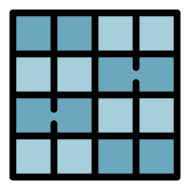 Kare asfaltlama simgesi renk ana hatları vektörü