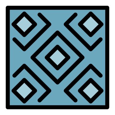 Döşeme simgesi renk dış hat vektörünü süsleName