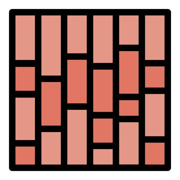 Ziegelsteinpflaster Symbol Farbe Umrissvektor — Stockvektor