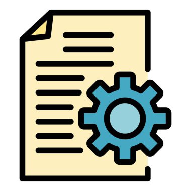 Şirket sistem raporu simge rengi ana hatları vektörü