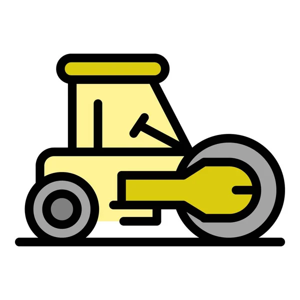 Work road roller icon color outline vector — Stock Vector