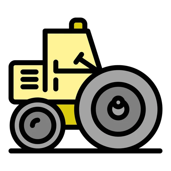 Industrie weg roller pictogram kleur overzicht vector — Stockvector