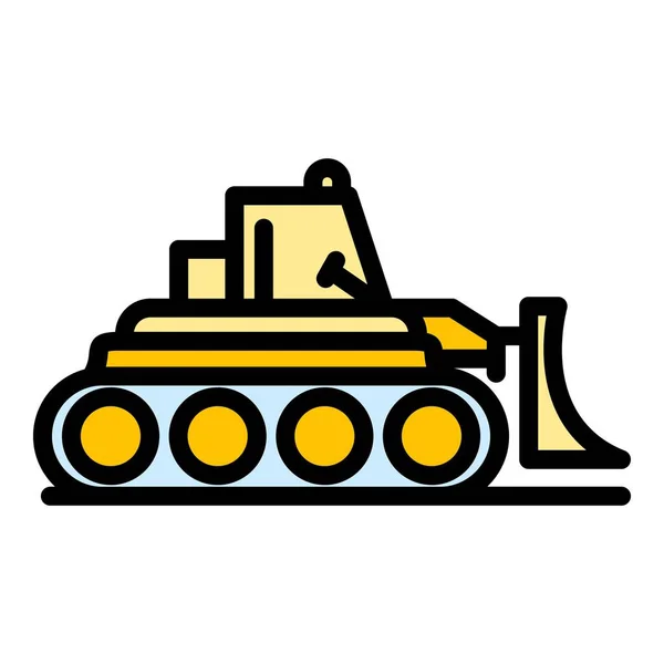 Business bulldozer ikon färg kontur vektor — Stock vektor
