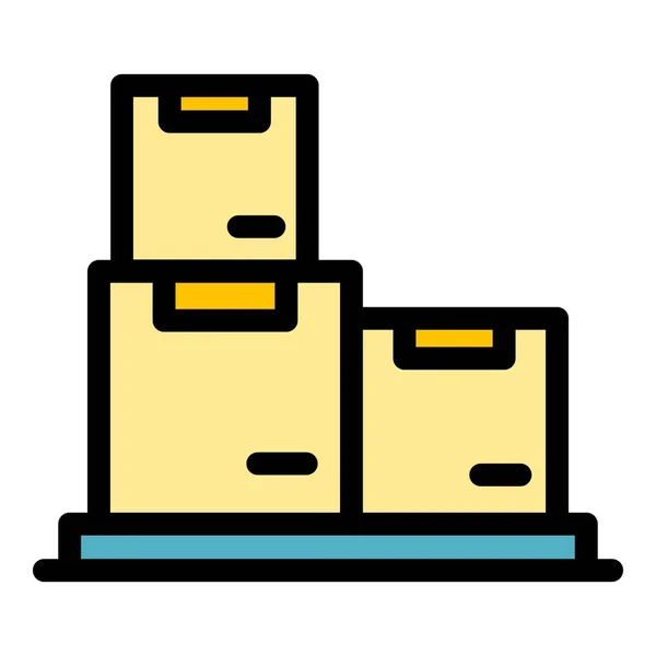Box bestand opslag pictogram kleur overzicht vector — Stockvector