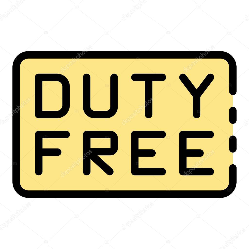 Welcome duty free icon color outline vector