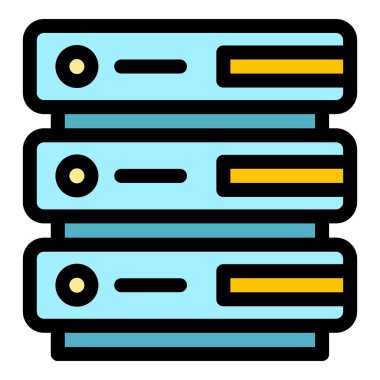 Modern sunucu simgesi renk ana hatları vektörü