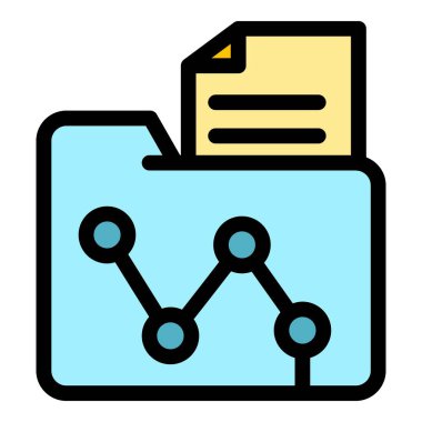 Ofis dosya dizini renk ana hatları vektörü