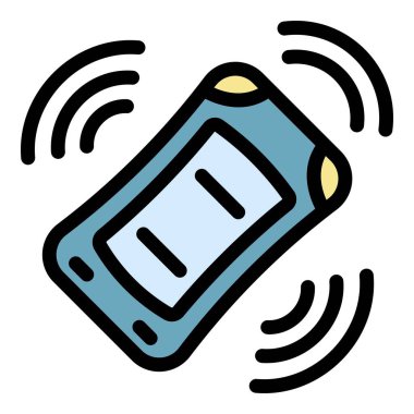 Akıllı araba park simgesi renk ana hatları vektörü