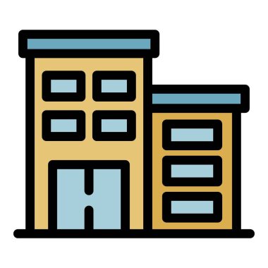 Terapist bina simgesi renk ana hatları vektörü