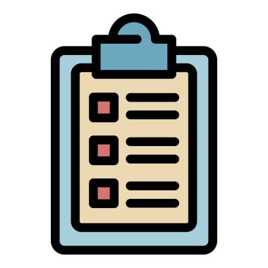 Tıbbi rapor simgesi renk ana hatları vektörü