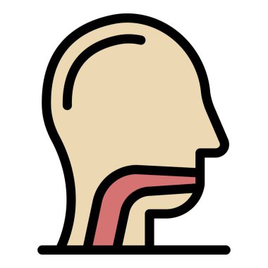 Solunum terapisti simgesi renk ana hatları vektörü