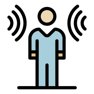 Konuşma terapisti oturum simgesi renk ana hatları vektörü