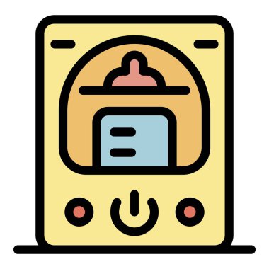 Elektrik sterilizatörü simgesi renk ana hatları vektörü