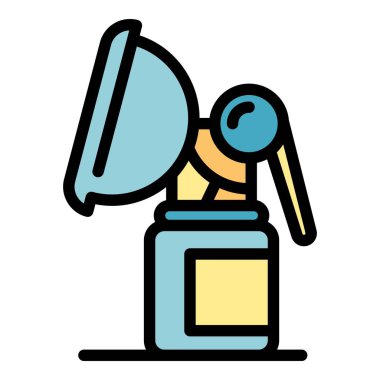 Göğüs pompası renk ana hatları vektörü