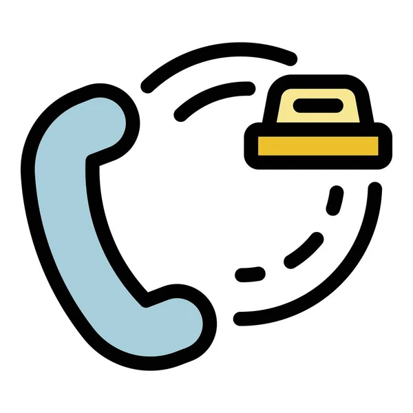 Unmanned taxi call icon color outline vector — Stock Vector