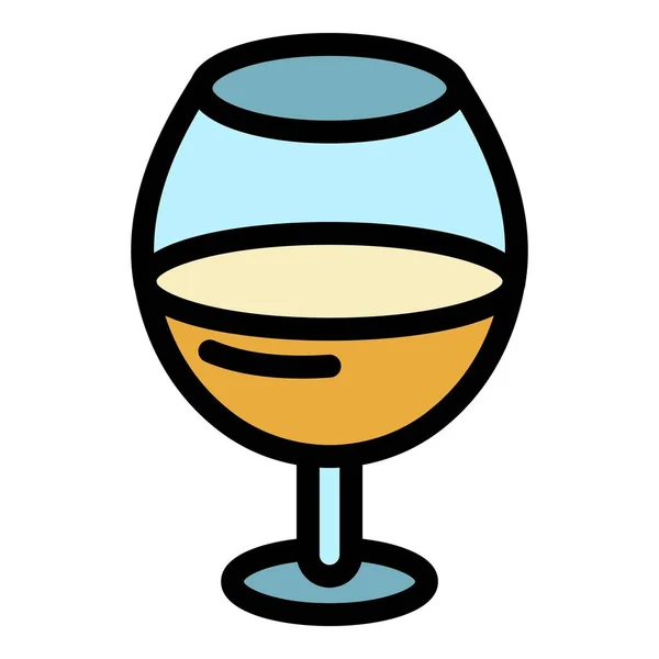Bicchiere da vino icona colore contorno vettoriale — Vettoriale Stock