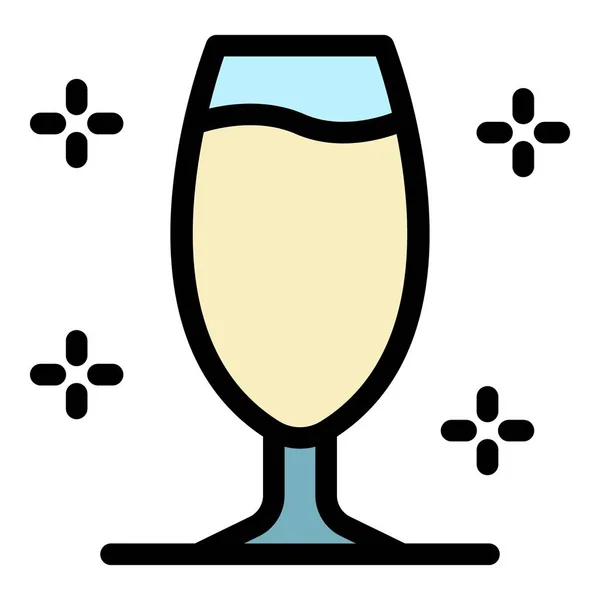 Вектор контура иконки шампанского купе — стоковый вектор