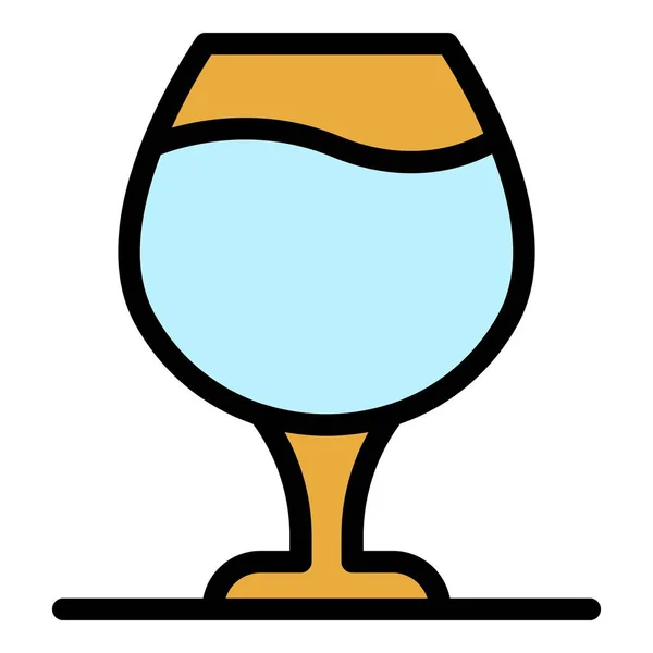 Brandy glas pictogram kleur omtrek vector — Stockvector