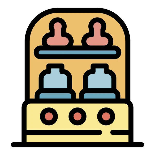 消毒瓶装机图标颜色轮廓矢量 — 图库矢量图片
