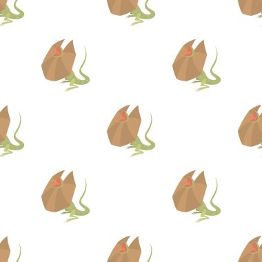 Fırfırlı boyunlu kertenkele desenli dikişsiz vektör