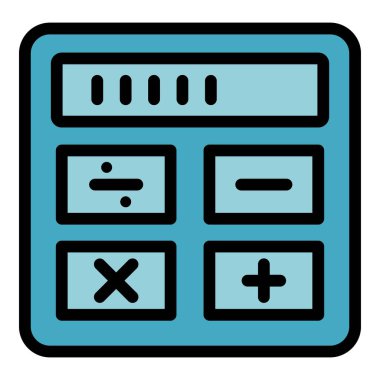 Hesap makinesi simgesi renk çizgisi vektörü
