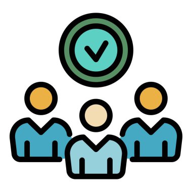 Müşteri bakım simgesi renk ana hatları vektörü