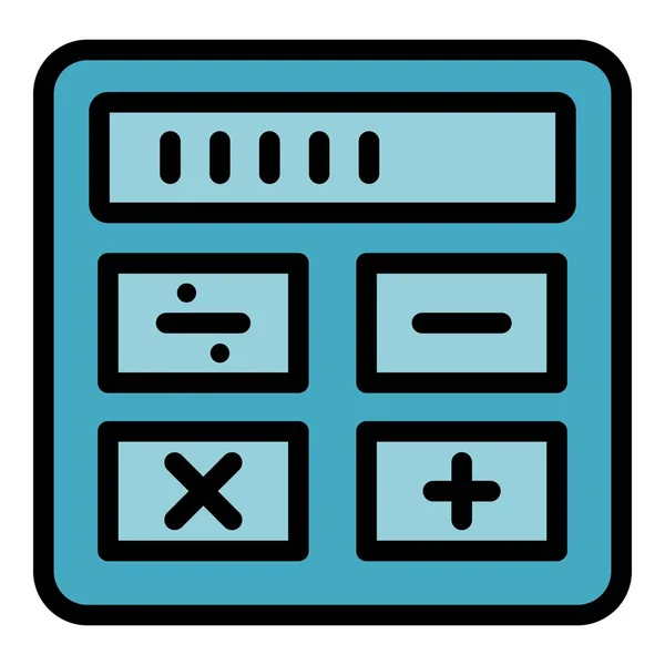 Vetor de contorno de cor do ícone da calculadora — Vetor de Stock