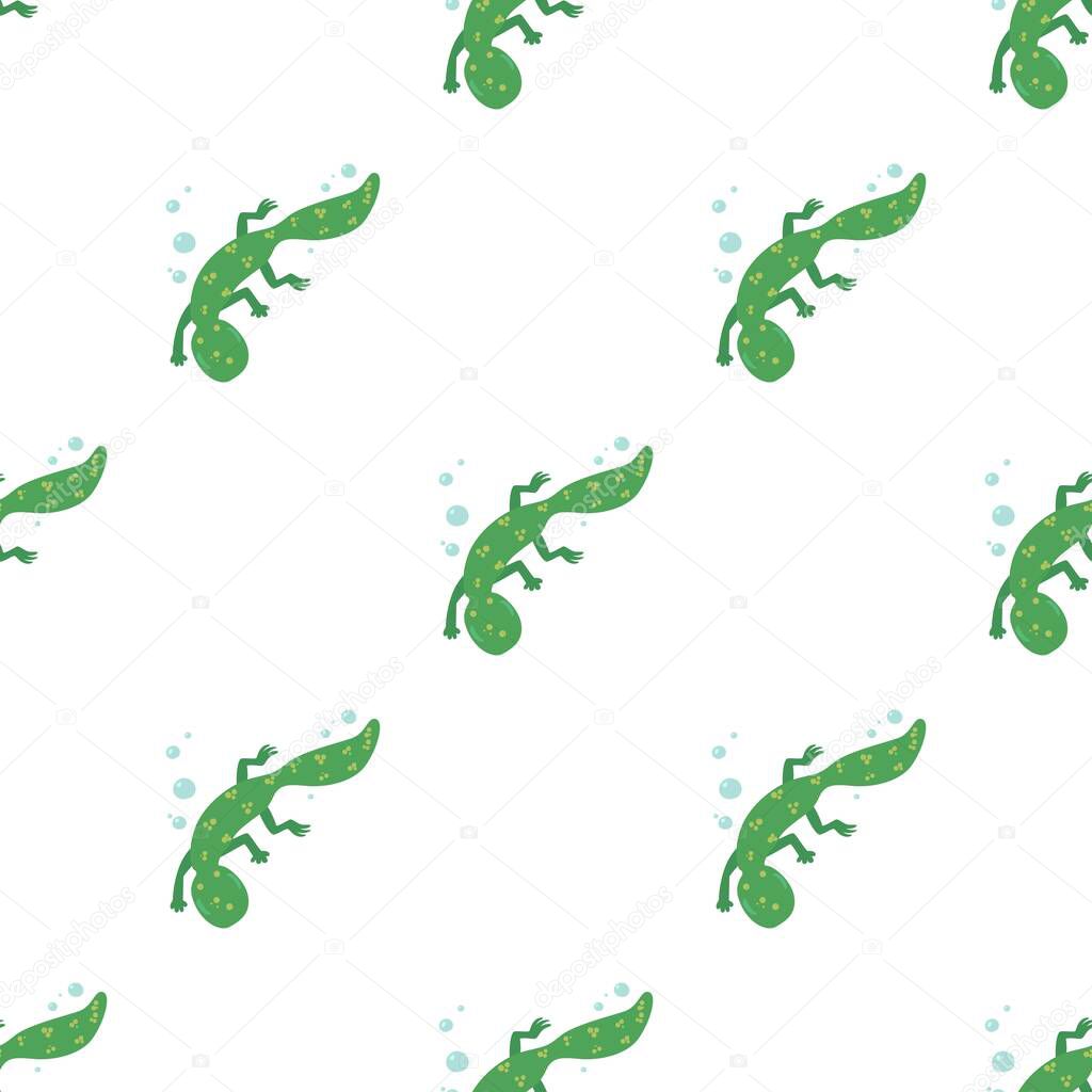 Swimming lizard pattern seamless vector