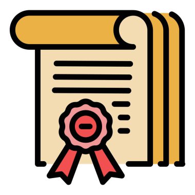 Sertifika mühür rengi dış hat vektörü