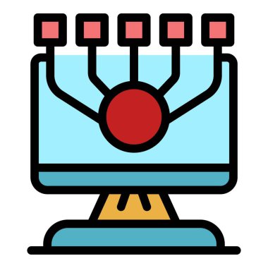 Katılım pazarlama hedefleri simgesi renk ana hatları vektörü